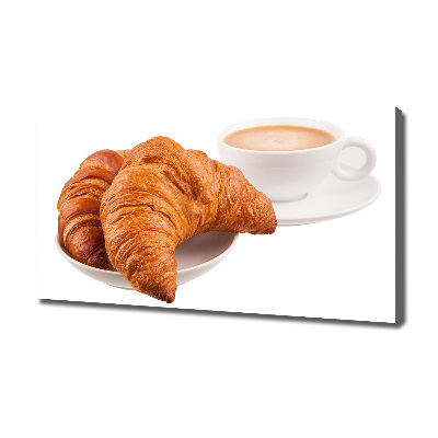 Tableau photo sur toile Croissants et café