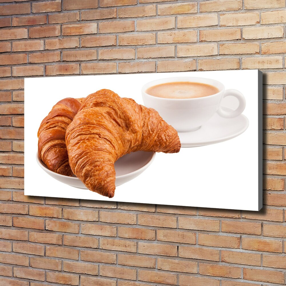 Tableau photo sur toile Croissants et café