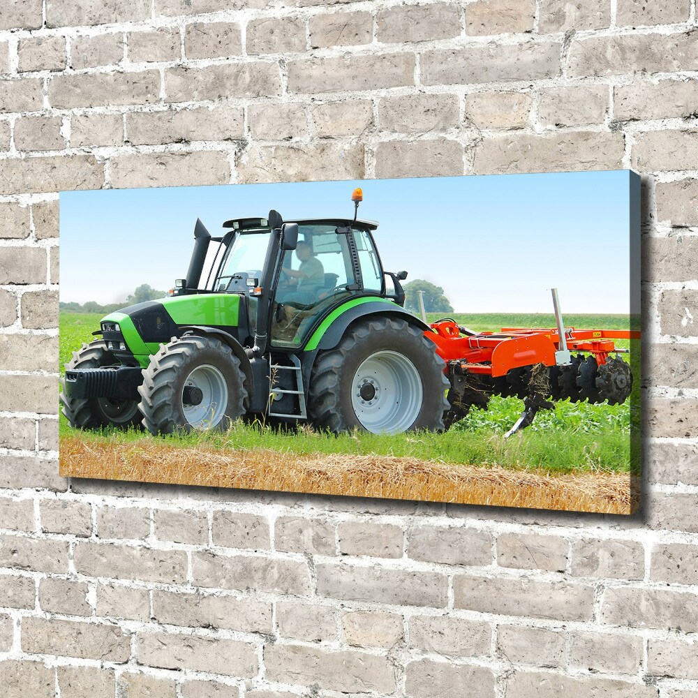 Tableau mural sur toile Tracteur dans un champ