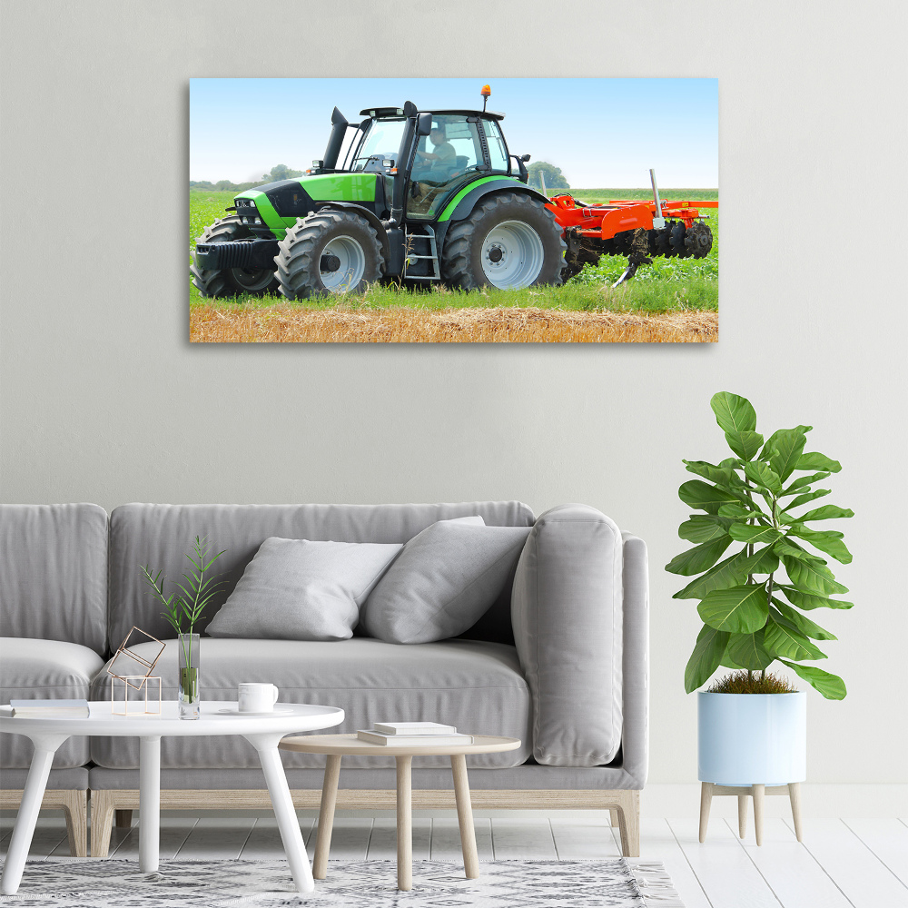 Tableau mural sur toile Tracteur dans un champ