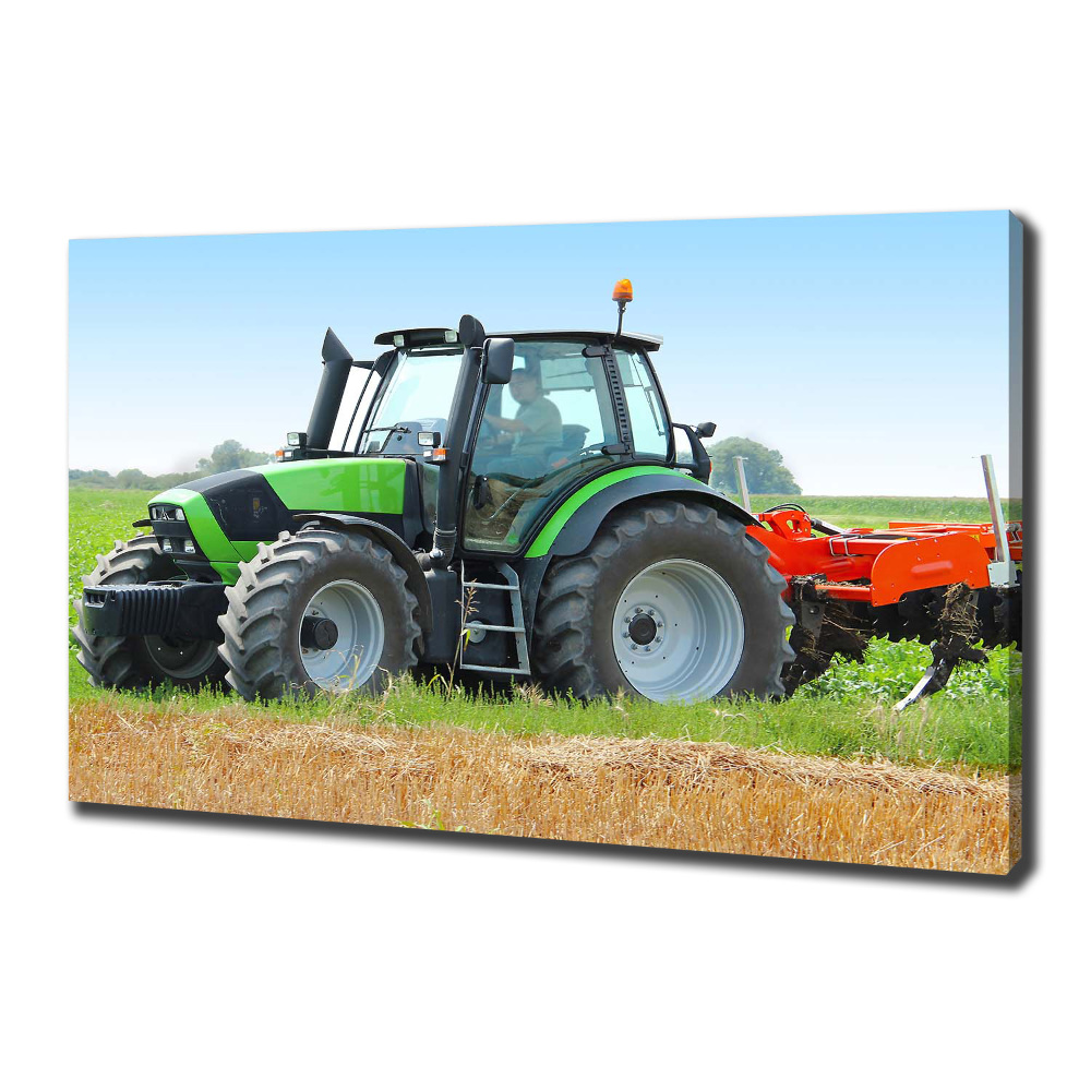 Tableau mural sur toile Tracteur dans un champ