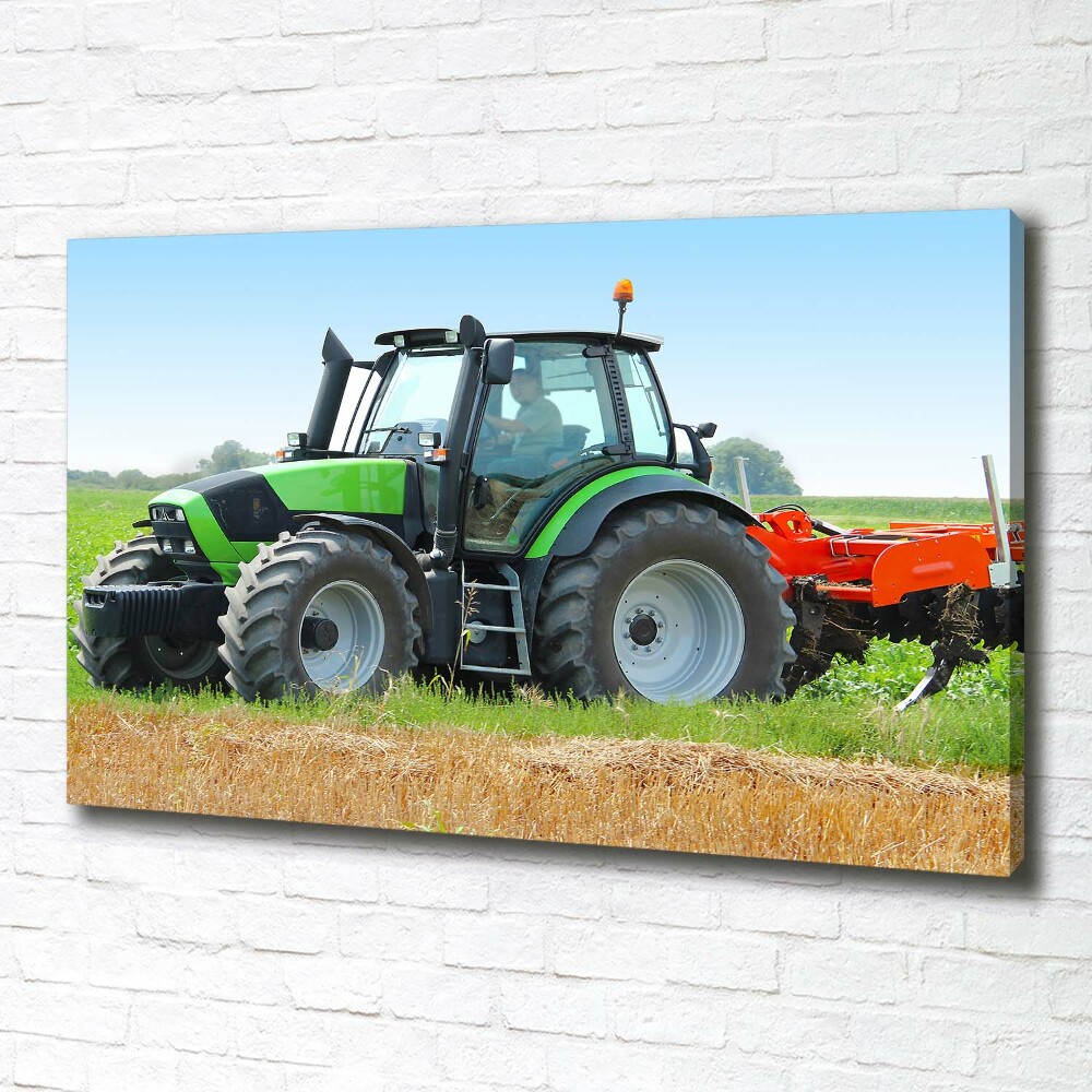 Tableau mural sur toile Tracteur dans un champ