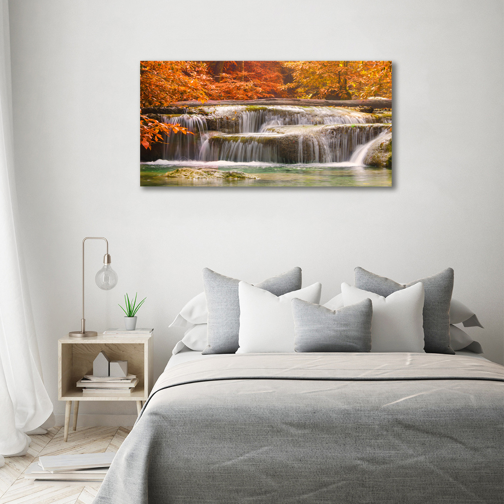 Tableau mural sur toile Chute d'eau en automne