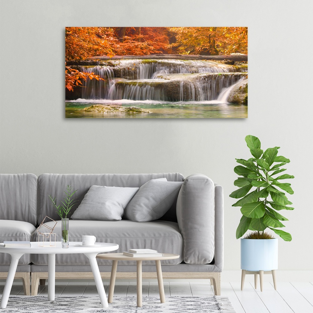 Tableau mural sur toile Chute d'eau en automne