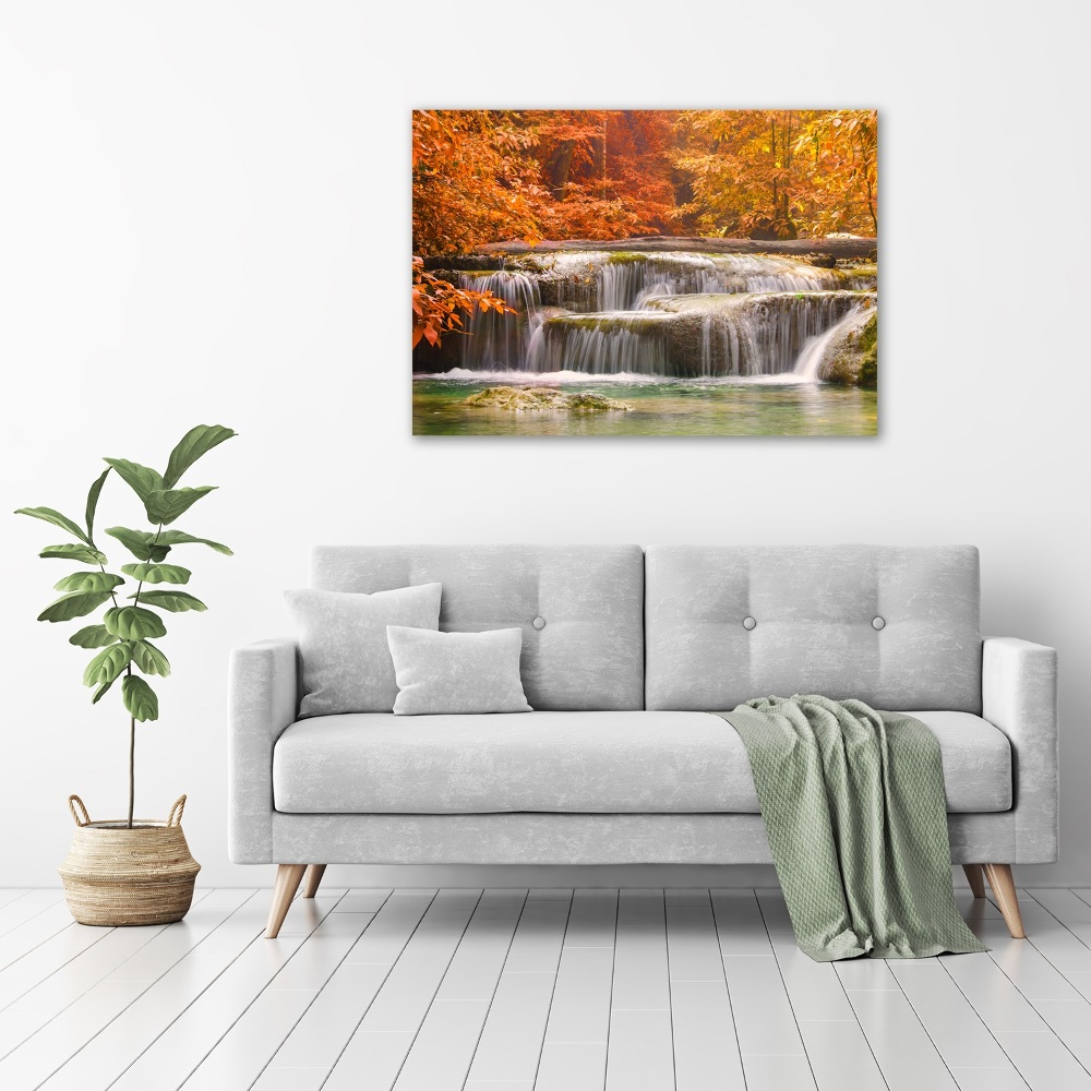 Tableau mural sur toile Chute d'eau en automne