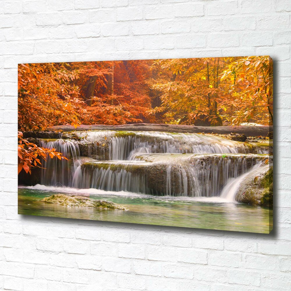 Tableau mural sur toile Chute d'eau en automne