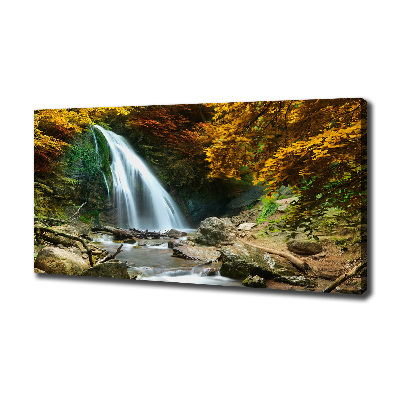 Tableau sur toile Chute d'eau dans la forêt