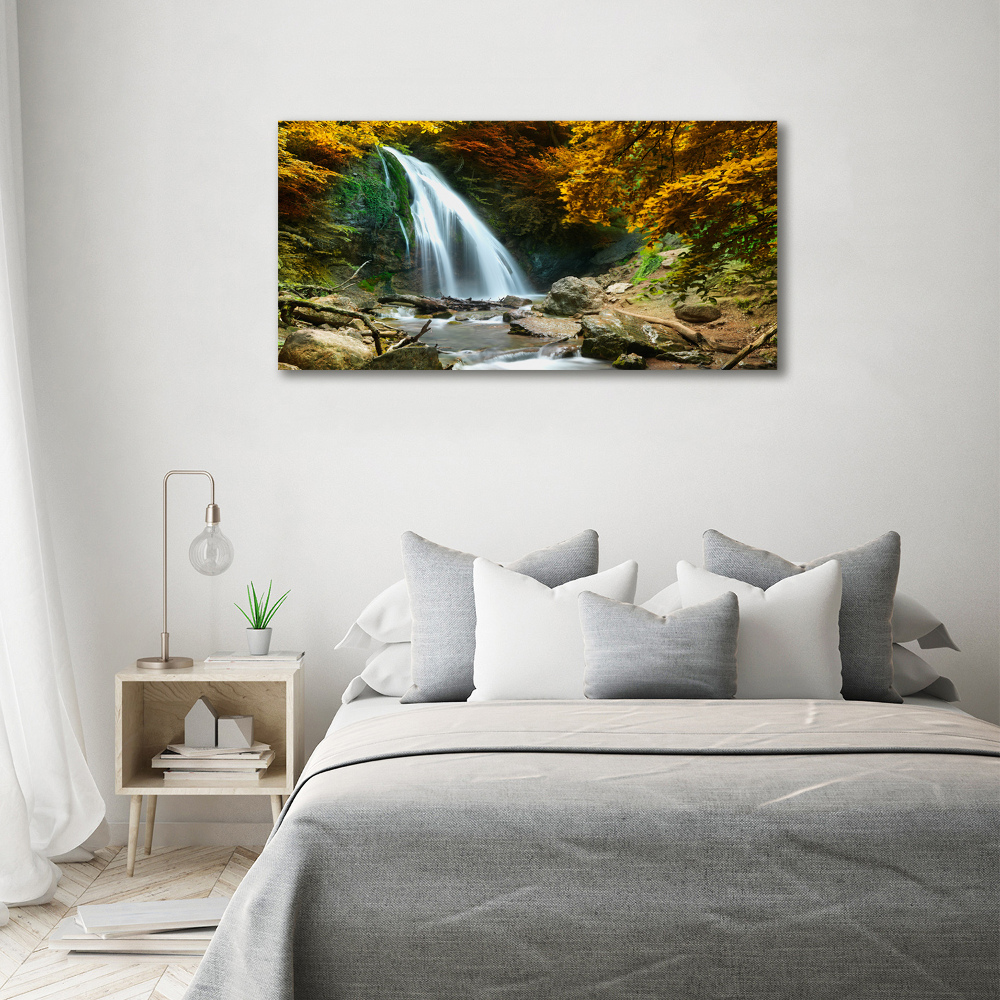 Tableau sur toile Chute d'eau dans la forêt