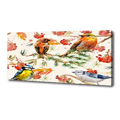 Tableau mural sur toile Conifères et oiseaux