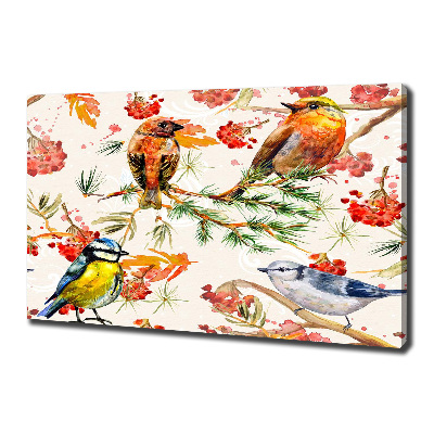 Tableau mural sur toile Conifères et oiseaux