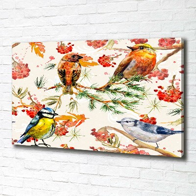 Tableau mural sur toile Conifères et oiseaux