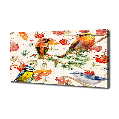 Tableau mural sur toile Conifères et oiseaux