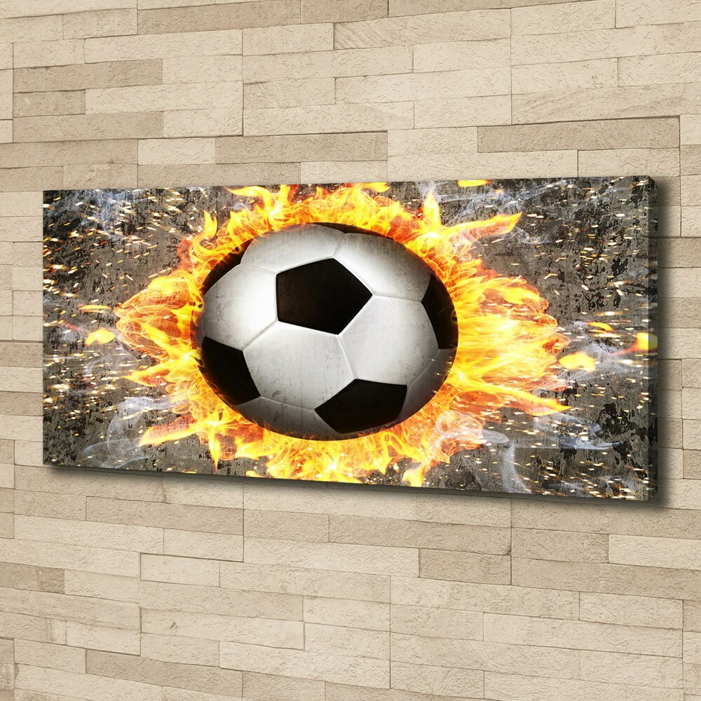 Tableau toile imprimée Football enflammé