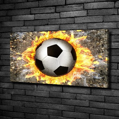 Tableau toile imprimée Football enflammé