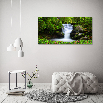 Tableau toile imprimée Chute d'eau dans la forêt