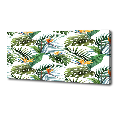 Tableau mural sur toile Feuilles de monstera exotique