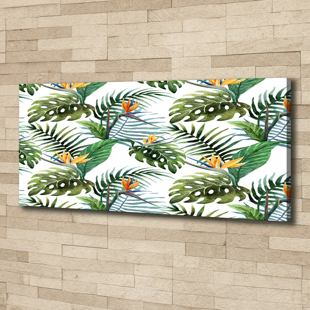 Tableau mural sur toile Feuilles de monstera exotique