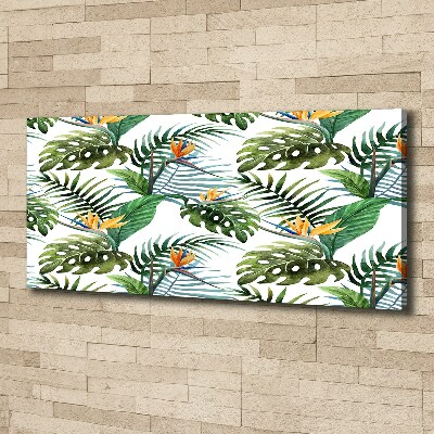 Tableau mural sur toile Feuilles de monstera exotique