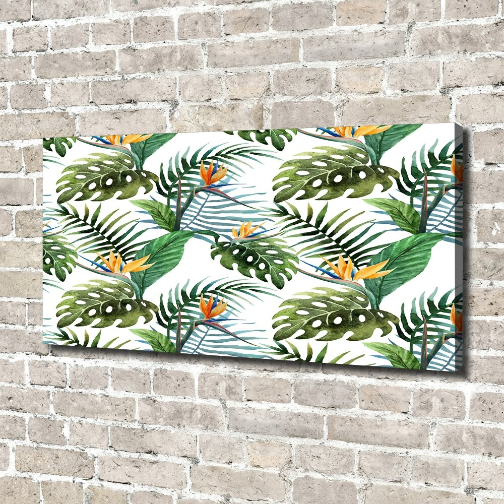 Tableau mural sur toile Feuilles de monstera exotique