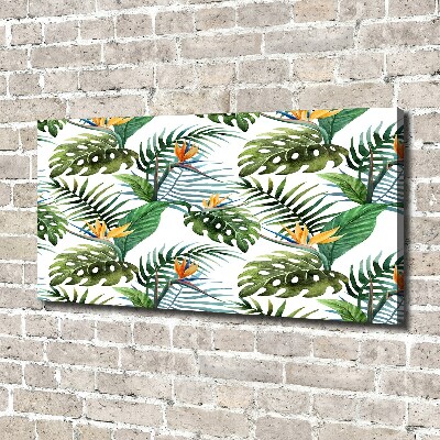 Tableau mural sur toile Feuilles de monstera exotique