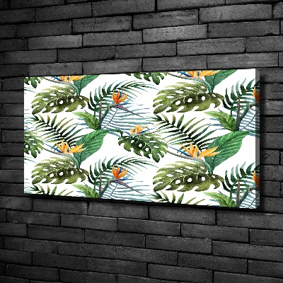 Tableau mural sur toile Feuilles de monstera exotique