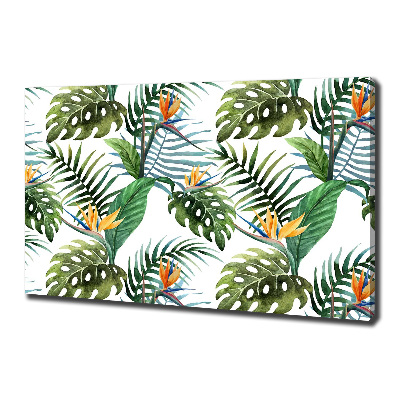 Tableau mural sur toile Feuilles de monstera exotique