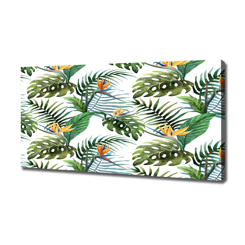 Tableau mural sur toile Feuilles de monstera exotique