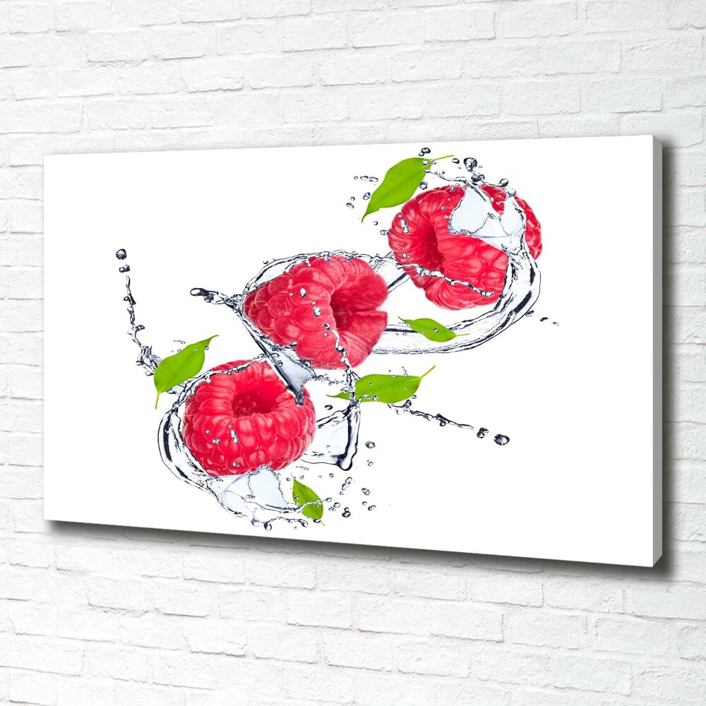 Tableau imprimé sur toile Framboise et eau