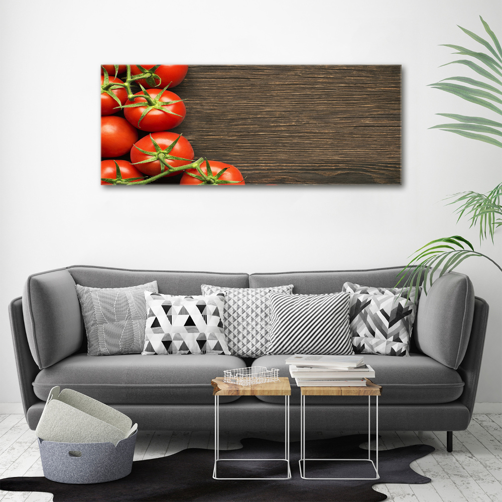 Tableau mural sur toile Tomates sur bois