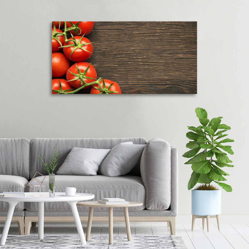 Tableau mural sur toile Tomates sur bois