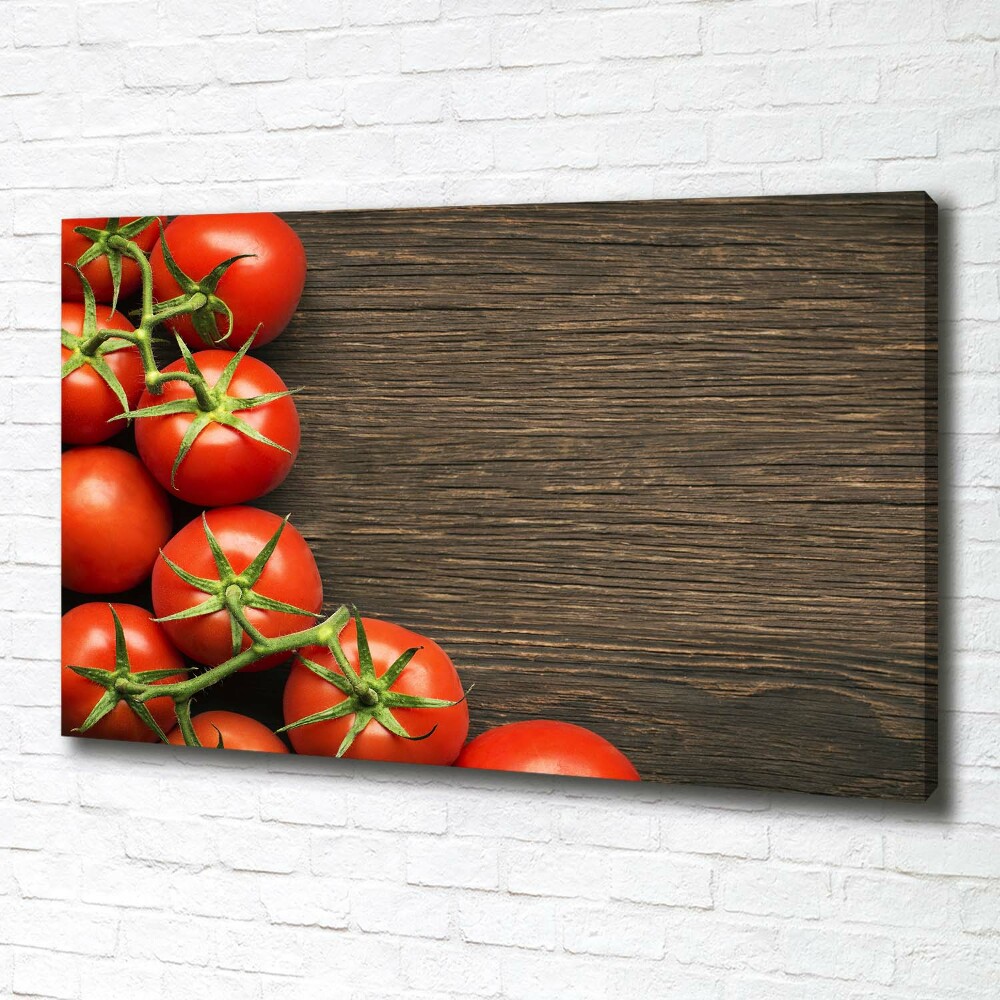 Tableau mural sur toile Tomates sur bois