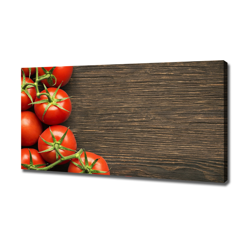 Tableau mural sur toile Tomates sur bois