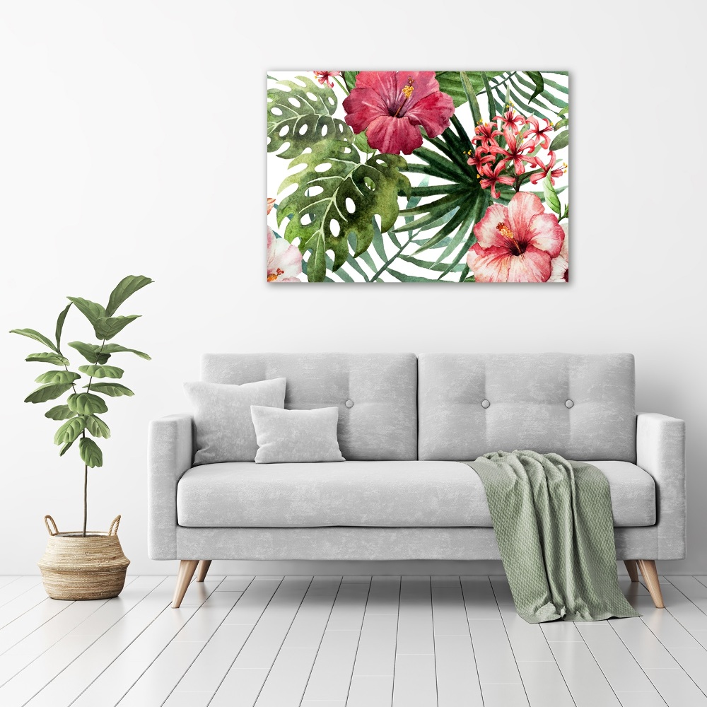 Tableau toile imprimée Fleurs tropicales