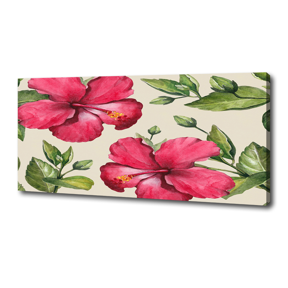 Tableau imprimé sur toile Hibiscus rose