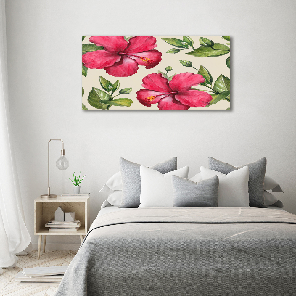 Tableau imprimé sur toile Hibiscus rose