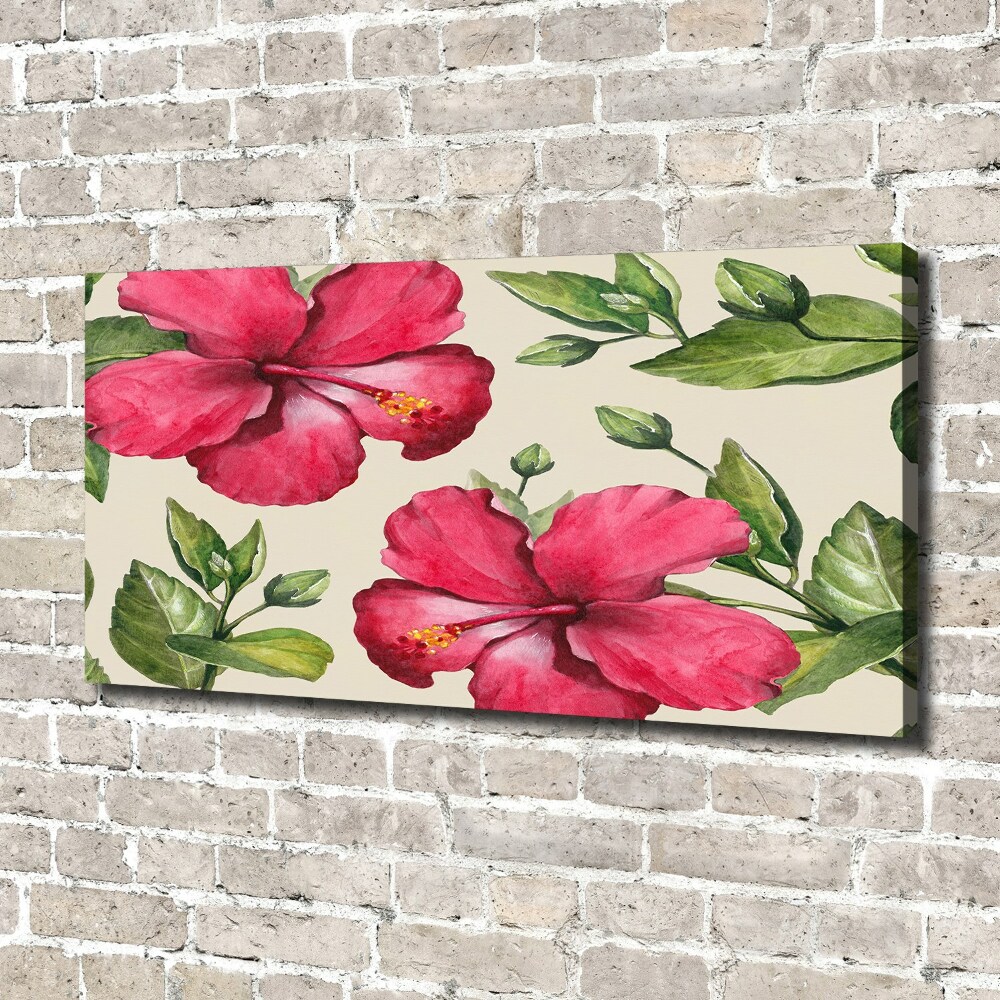 Tableau imprimé sur toile Hibiscus rose