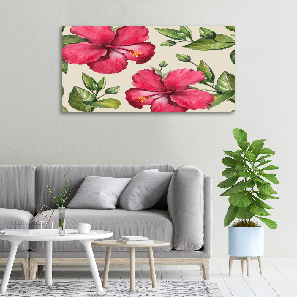 Tableau imprimé sur toile Hibiscus rose