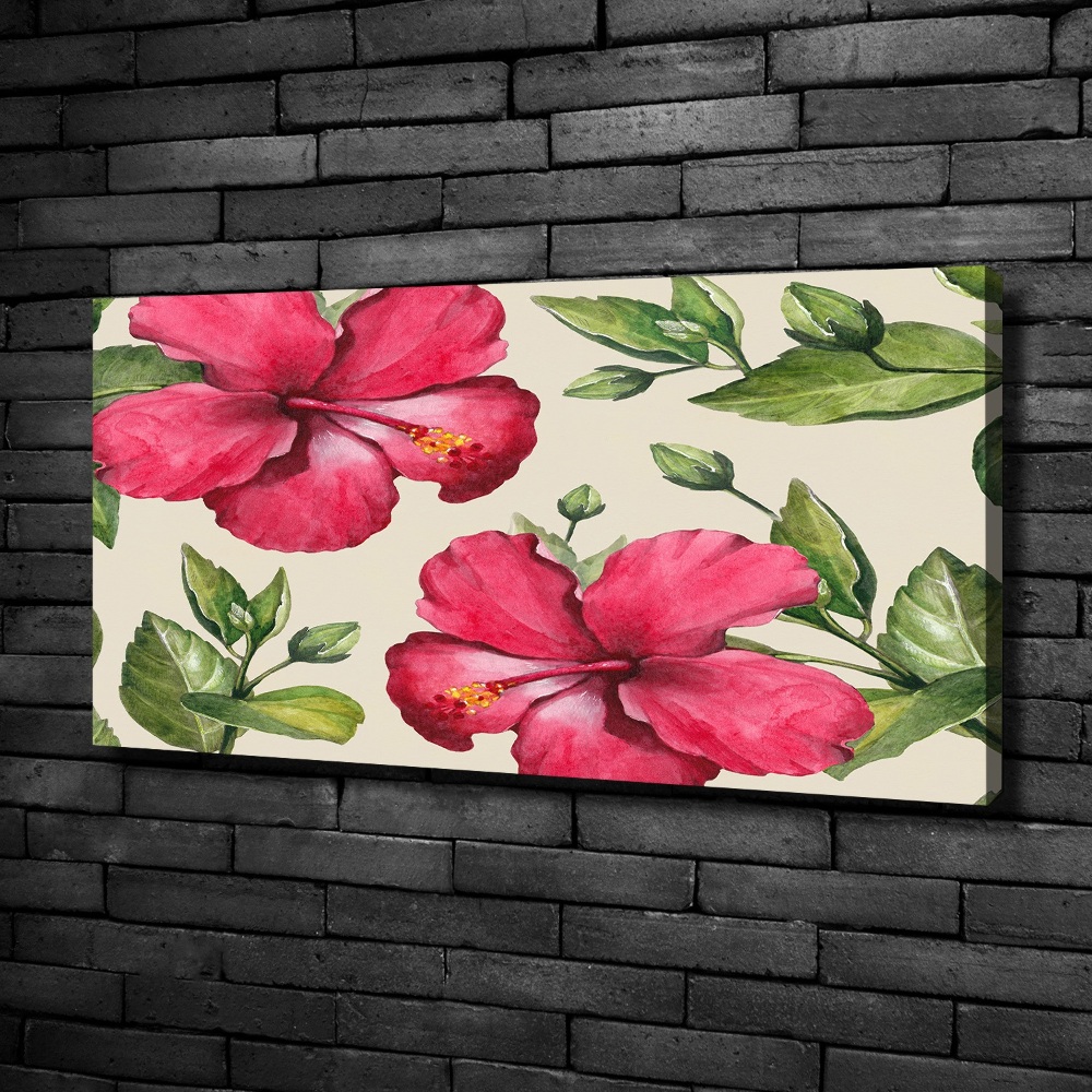 Tableau imprimé sur toile Hibiscus rose