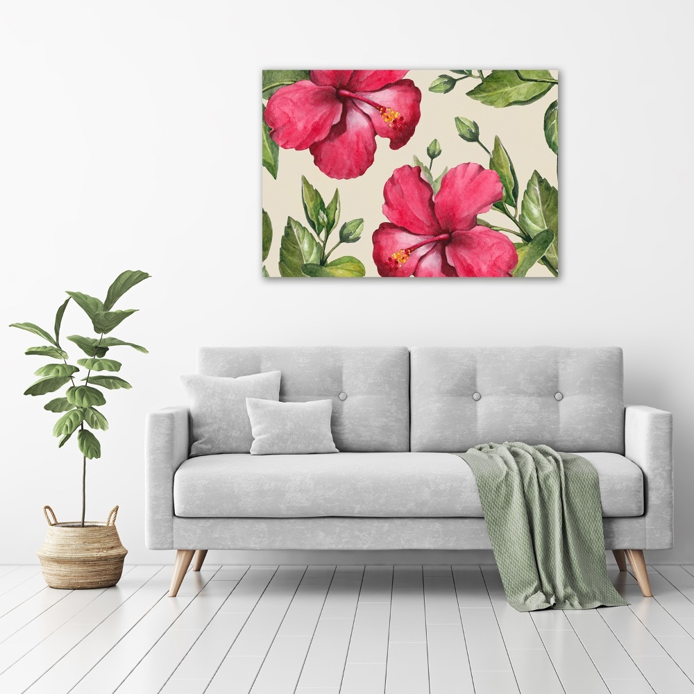 Tableau imprimé sur toile Hibiscus rose