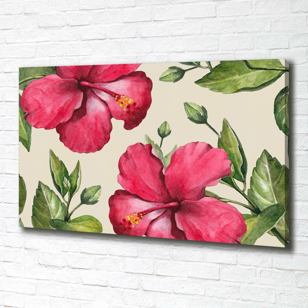 Tableau imprimé sur toile Hibiscus rose