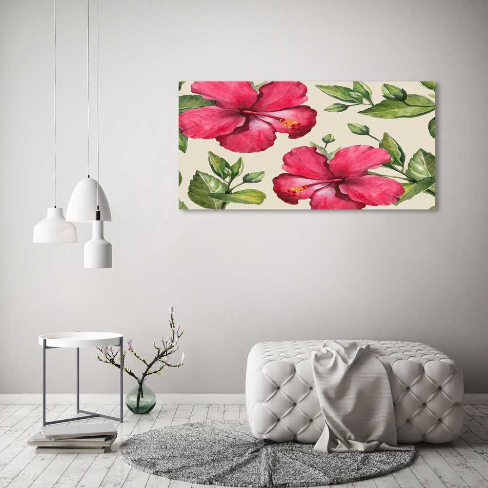 Tableau imprimé sur toile Hibiscus rose