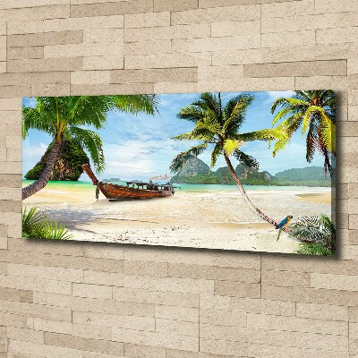 Tableau sur toile Palmiers sur la plage