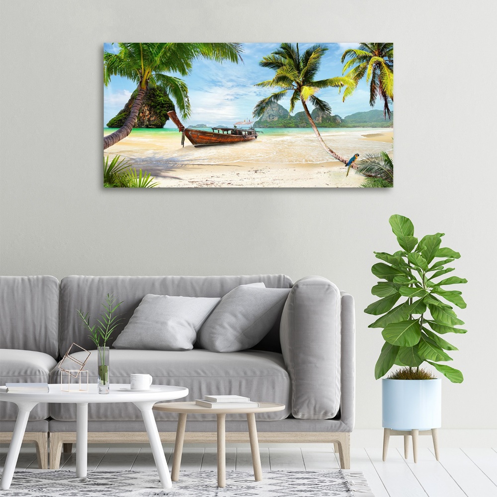 Tableau sur toile Palmiers sur la plage