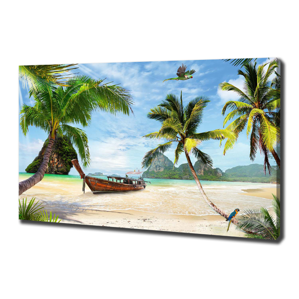 Tableau sur toile Palmiers sur la plage