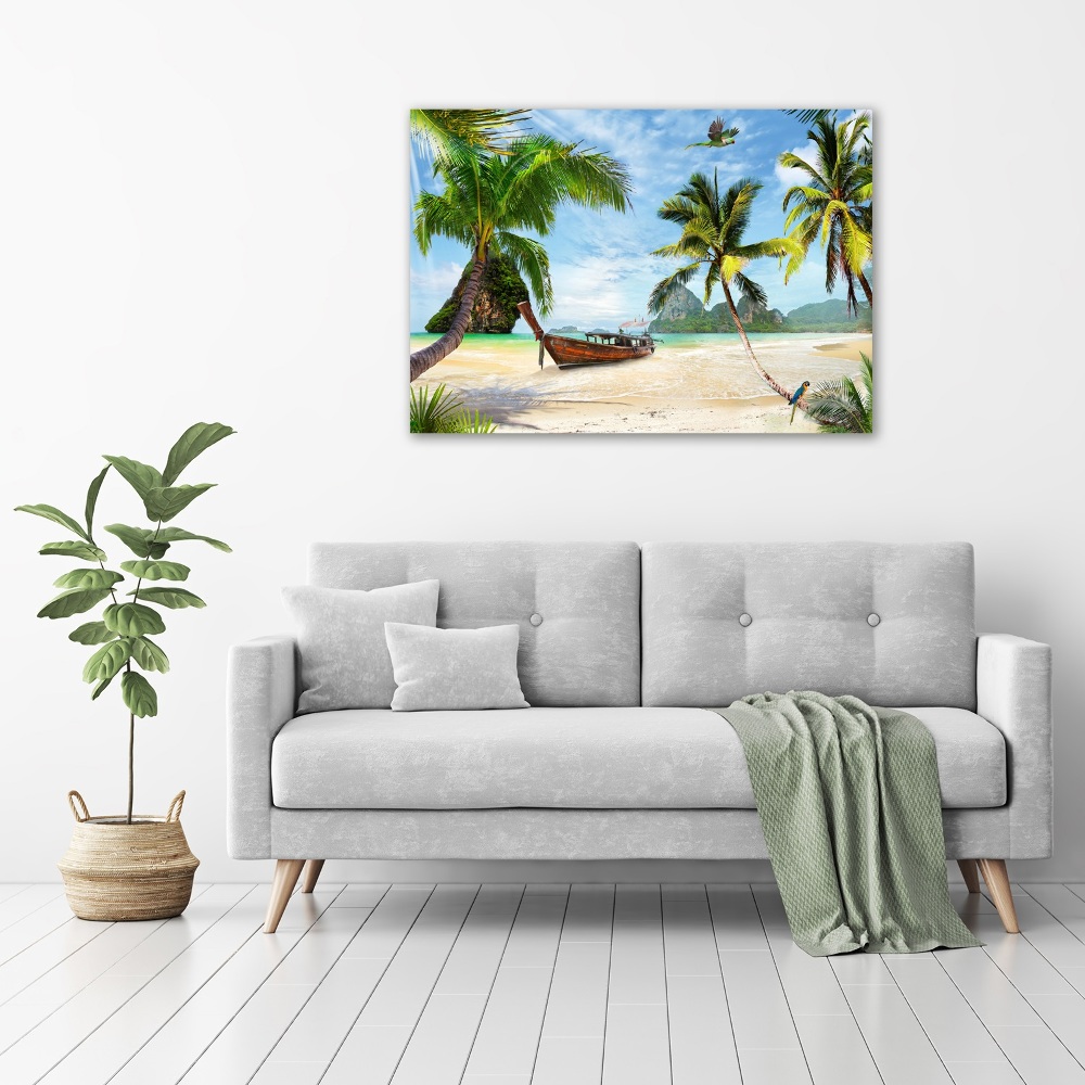 Tableau sur toile Palmiers sur la plage