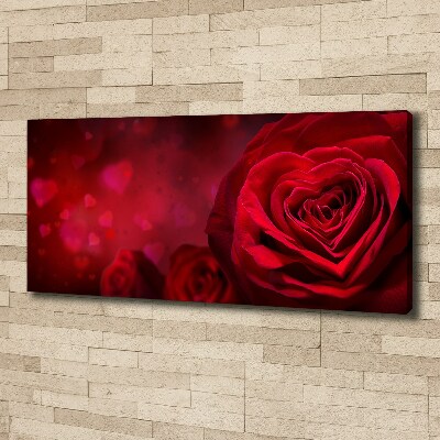 Tableau photo sur toile Rose rouge de cœur