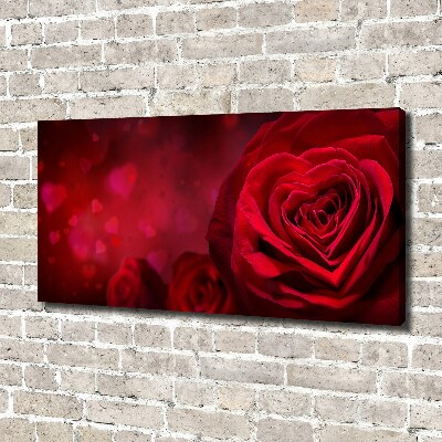 Tableau photo sur toile Rose rouge de cœur