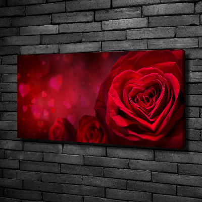 Tableau photo sur toile Rose rouge de cœur