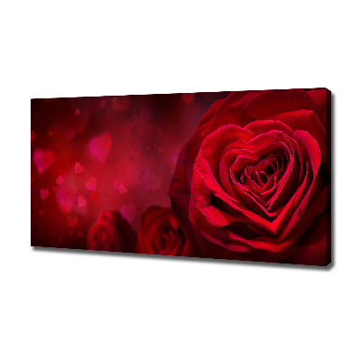 Tableau photo sur toile Rose rouge de cœur