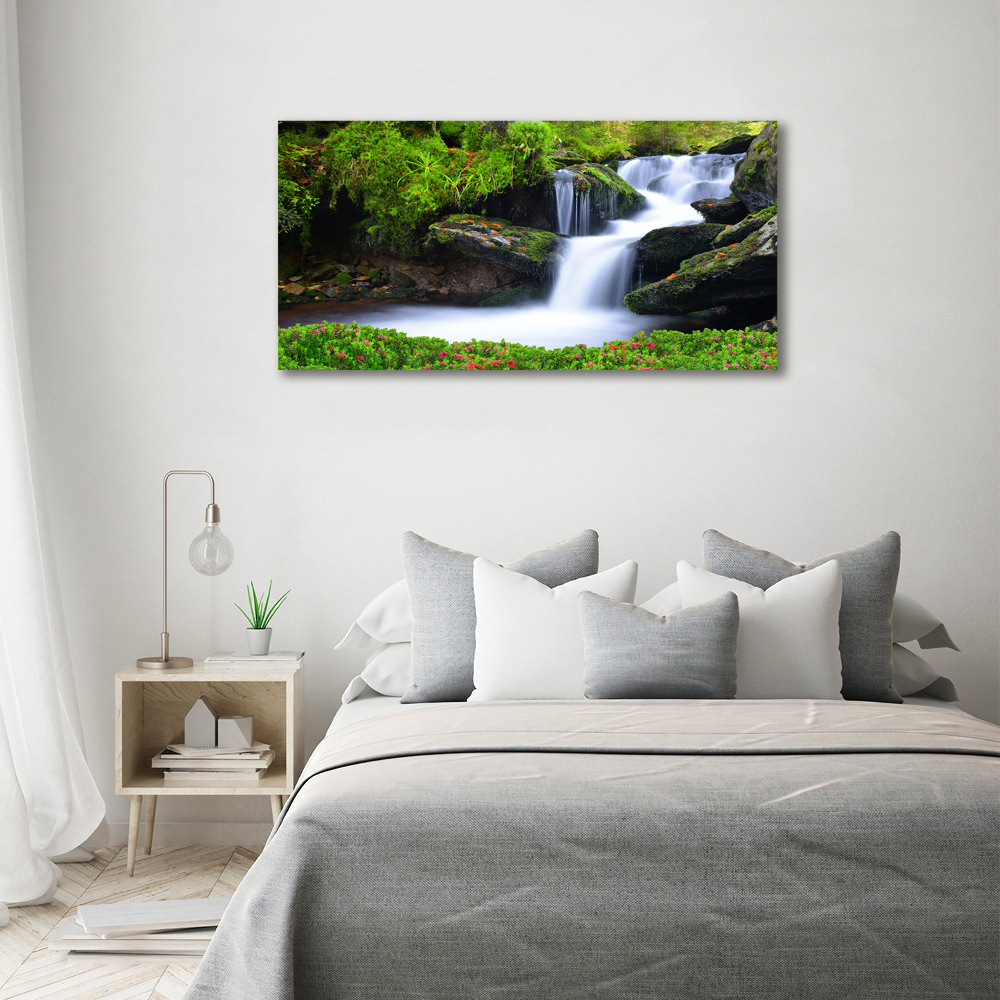 Tableau imprimé sur toile Chute d'eau dans la forêt